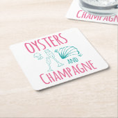 "Oysters & Champagne" Rechteckiger Pappuntersetzer (angewinkelt)