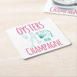 "Oysters & Champagne"  Rechteckiger Pappuntersetzer