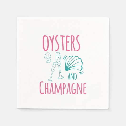 "Oysters & Champagne" Serviette (Vorderseite)