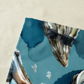 Oysters Clams Seashells Muster Blau Strandtuch (Beispiel)