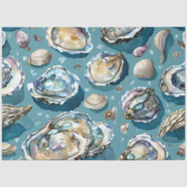 Oysters Clams Seashells Pattern Seidenpapier