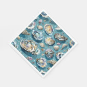 Oysters Clams Seashells Pattern Serviette (Ecke)