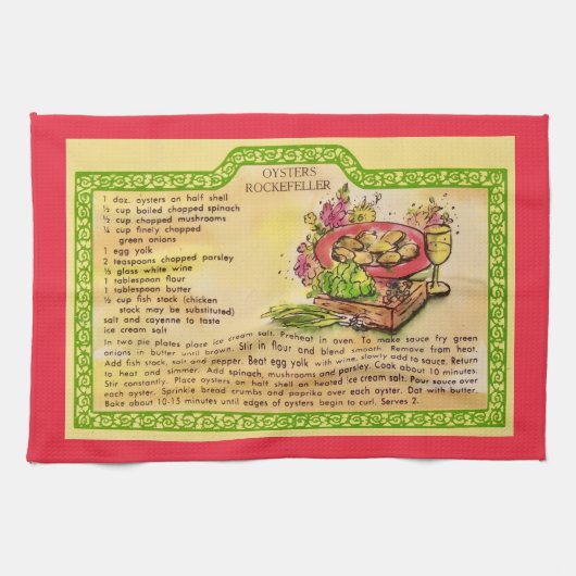 Oysters Rockefeller Rezept Geschirrtuch (Horizontal)