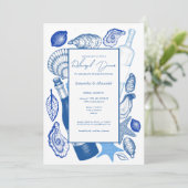 Oysters Wedding Probe Dinner Welcome Party Einladung (Stehend Vorderseite)