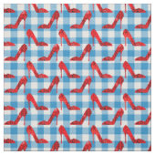 Oz blaue Gingham-Rubinschlappen Stoff (Muster)