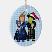 Oz-einige frohe Weihnachts-Glinda und Wicked Hexe Keramik Ornament (Rechts)
