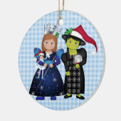 Oz-einige frohe Weihnachts-Glinda und Wicked Hexe Keramik Ornament (Links)