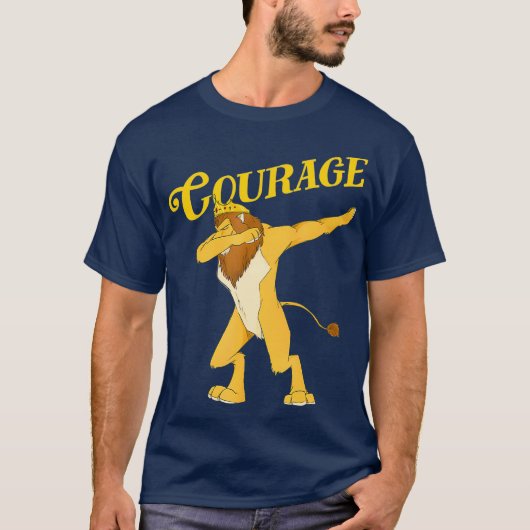 OZ feige Dabbing Löwe Courage ArtWizard of T-Shirt (Vorderseite)
