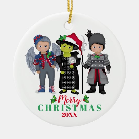 Oz Frohe Weihnachtsmannschaft Wicked Keramik Ornament (Vorne)