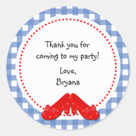Oz Gingham Birthday Party befürwortet Sticker Labe