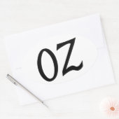 Oz Schwarzer Aufkleber (Umschlag)