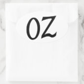 Oz Schwarzer Aufkleber (Tasche)