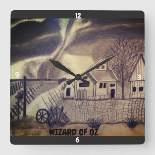 OZ TWISTER QUADRATISCHE WANDUHR (Vorderseite)