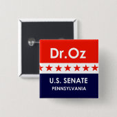 Oz US Senat Pennsylvania Button (Vorne & Hinten)