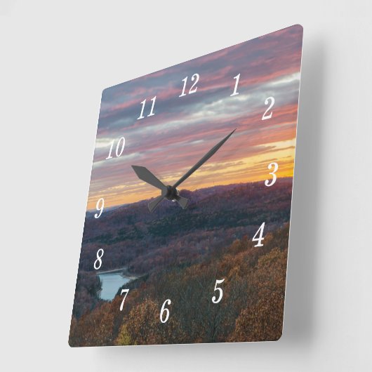 Ozark Berge Herbst Sonnenuntergang Wall Uhr (Winkel)