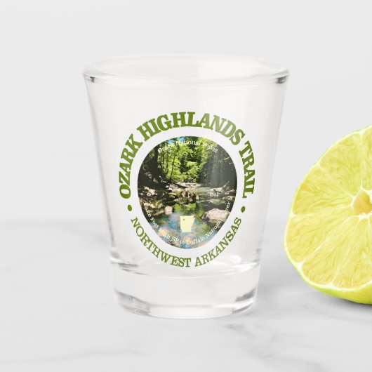Ozark Highlands Trail (rd) Schnapsglas (Vorderseite)