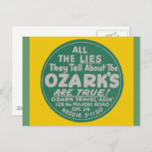 Ozark Mountains Vintage Travel Design Postkarte (Vorne/Hinten)