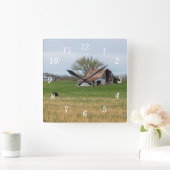 Ozark Old Farm Wall Clock Quadratische Wanduhr (Zuhause)
