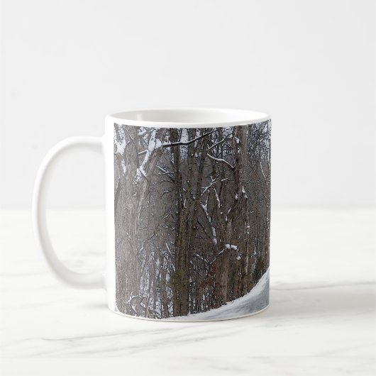Ozark Snow Covered Road Painterly Coffee Tasse (Links)