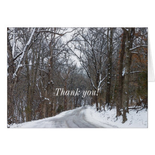 Ozark Snow Covered Road Painterly Danke Karte