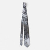 Ozark Snow Covered Road Painterly Neck Tie Krawatte (Rückseite)