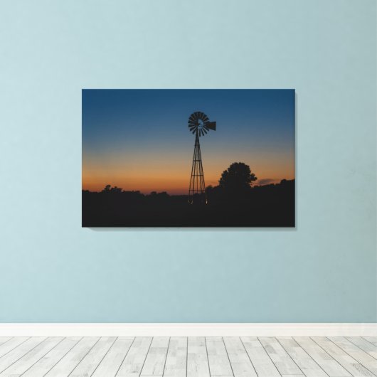 Ozark Windmill Sunset Leinwanddruck (Insitu (Holzboden))