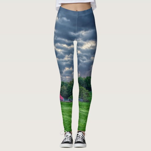 Ozarks Cloudy Farm Sunset Leggings (Vorderseite)