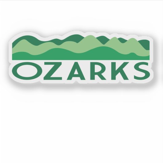 Ozarks mit Hügeln Grafik Arkansas Missouri Aufkleber (Vorderseite)