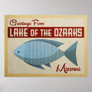 Ozarks-See Fisch Vintage Poster