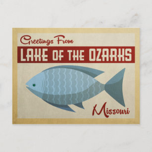 Ozarks-See Fisch Vintage Postkarte