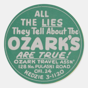 Ozarks Vintage-Reisegepäcklabel Runder Aufkleber