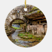 Ozarks Wasserfall unter Brücke Keramik Ornament (Hinten)
