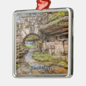 Ozarks Wasserfall unter Brücke Premium Ornament Aus Metall (Links)