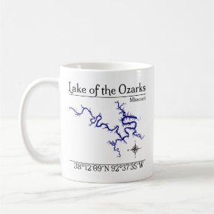 Ozarksee Missouri Detaillierte Karten-Tasse Kaffeetasse