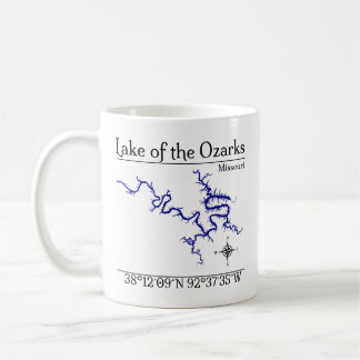Ozarksee Missouri Detaillierte Karten-Tasse Kaffeetasse