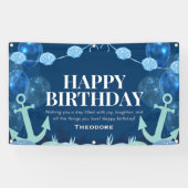 Ozean-Abenteuer-Geburtstags-Anker- Banner (Horizontal)