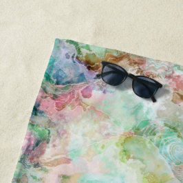 Ozean-Abstrakt-Wasserfarbe-Grunge-Muster Strandtuch