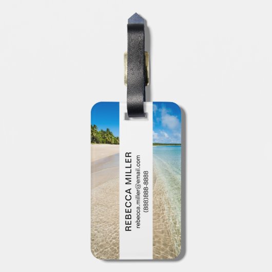 Ozean an einem tropischen Strand Gepäckanhänger (Rückseite vertikal)