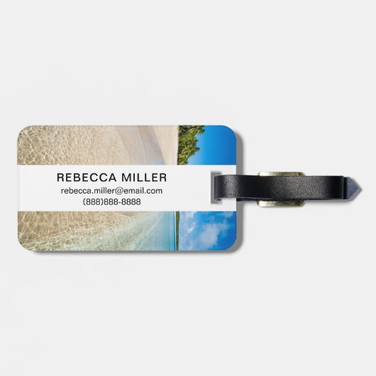 Ozean an einem tropischen Strand Gepäckanhänger (Rückseite horizontal)