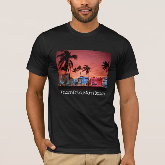 Ozean-Antrieb - Miami Beachskyline-T - Shirt (Vorderseite)
