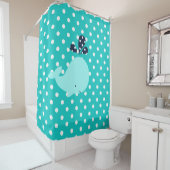 Ozean-Aqua-Wal auf Türkis-Tupfen Duschvorhang (Beispiel)
