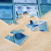 Ozean-aquamarine Glasmosaik-Fliesen-Kunst Puzzle (Seite)
