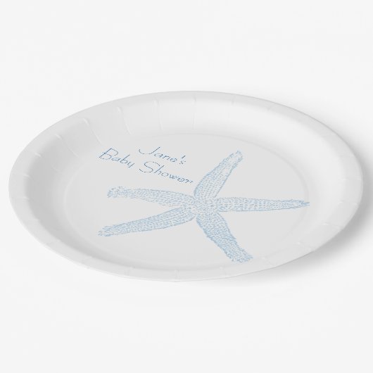 Ozean-Baby-Duschen-Teller (Junge) Pappteller (Schrägansicht)