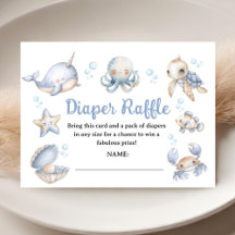 Ozean-Baby-Party-Junge Dusty Blue Windel-Raffle