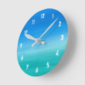 Ozean-Beachy Aquarell Runde Wanduhr (Winkel)