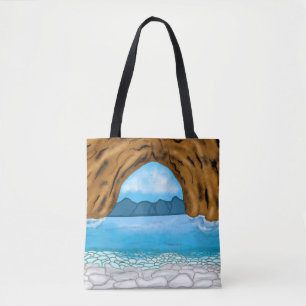 Ozean, Berge und Canyon Blauer Himmel Weißwolken Tasche