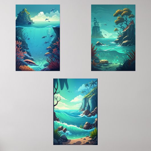 Ozean Bilderwand Sets (Vorderseite)