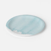 Ozean-Blau-Aquarell Pappteller (Schrägansicht)