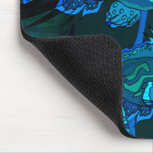 OZEAN-BLAU-FISCHE MOUSEPAD (Ecke)