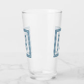 Ozean-Blau-gerahmtes Monogramm Glas (Links)